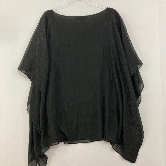 Michael Michael Kors size 2X Black Metallic Soft Flowy Poncho Blouse Evening - Picture 9 of 10